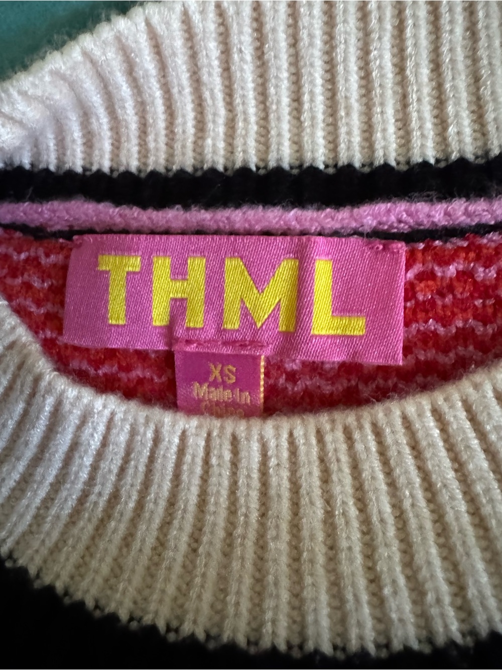 THML Pink Label Knit Top with Cream Trim - Picture 3 of 6